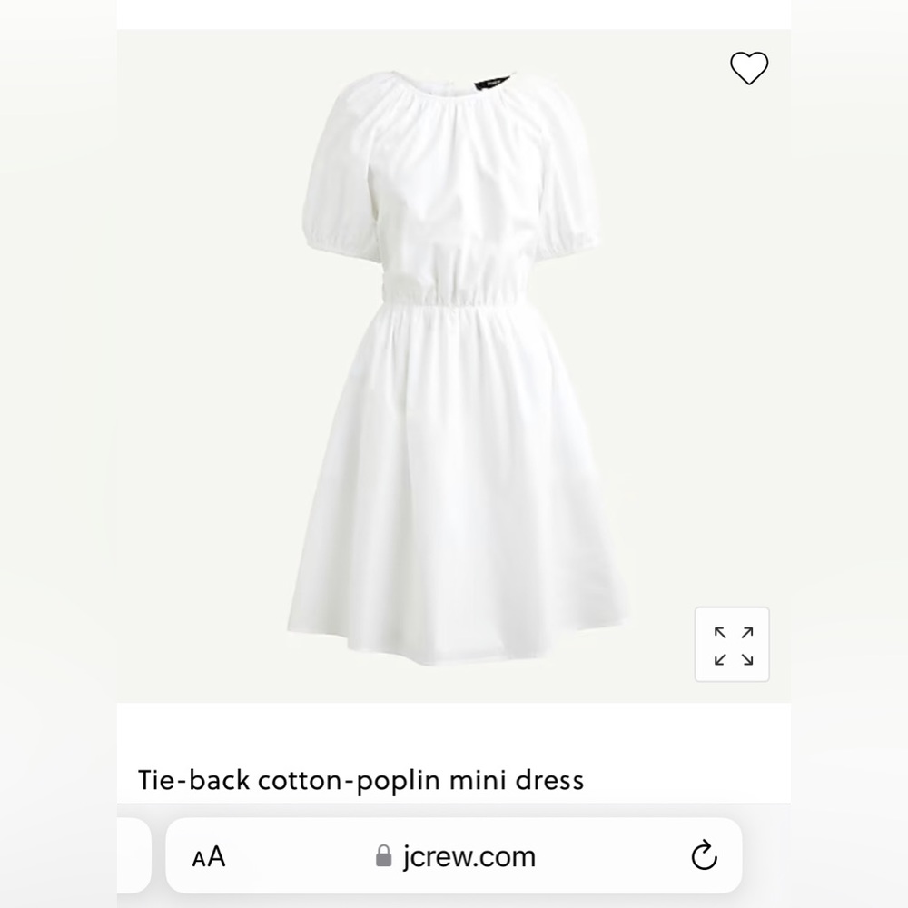 j. crew tie-back cotton poplin mini dress